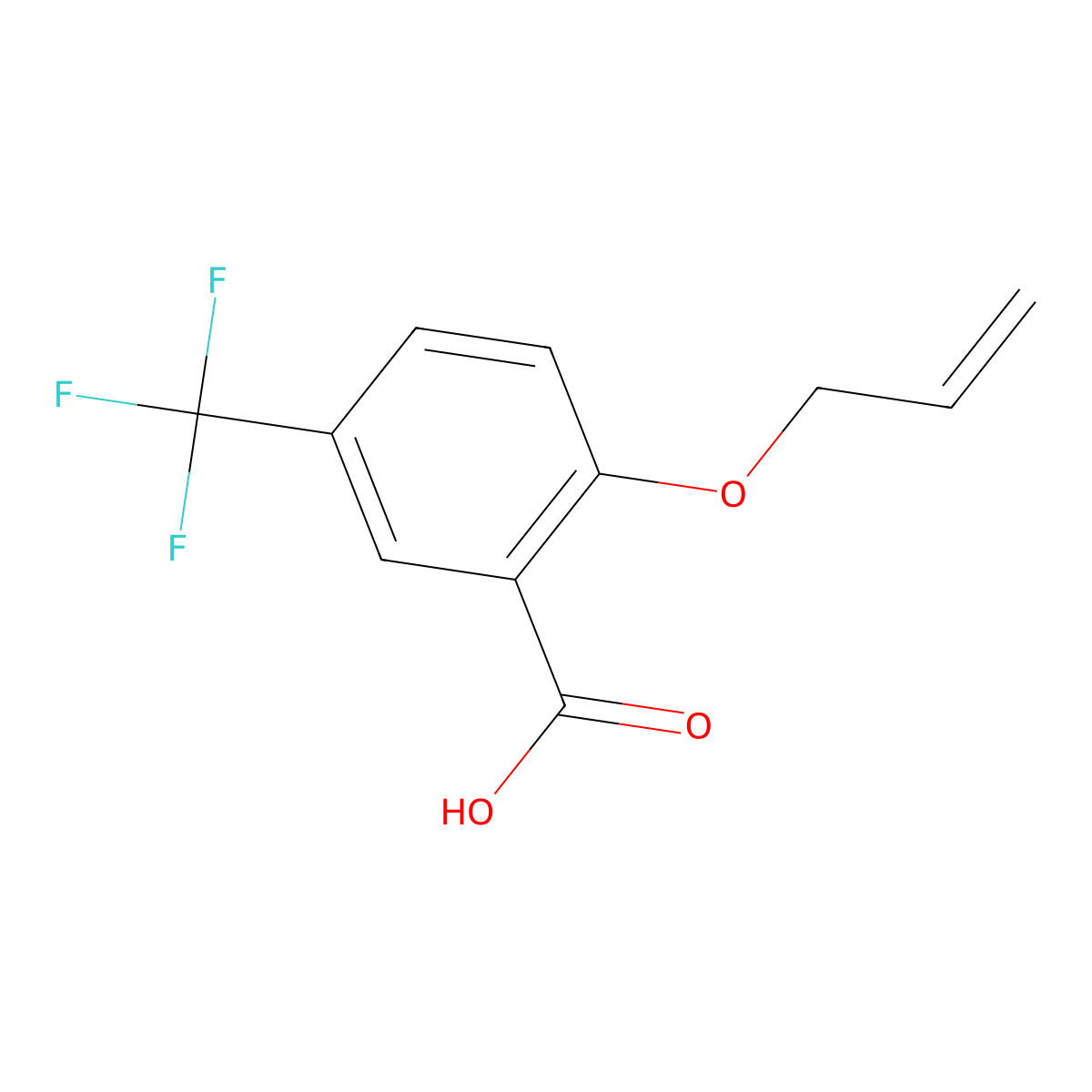2-(Prop-2-en-1-yloxy)-5-(trifluoromethyl)benzoic acid molecular structure, CAS 1333869-08-1
