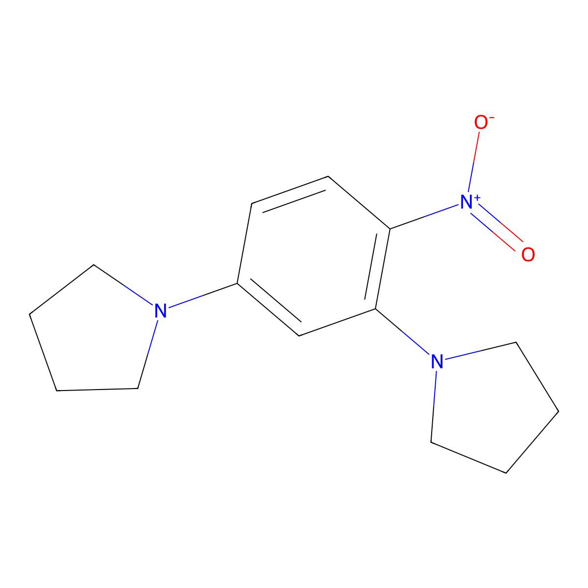 1,1'-(4-Nitro-1,3-phenylene)dipyrrolidine molecular structure, CAS 133387-33-4