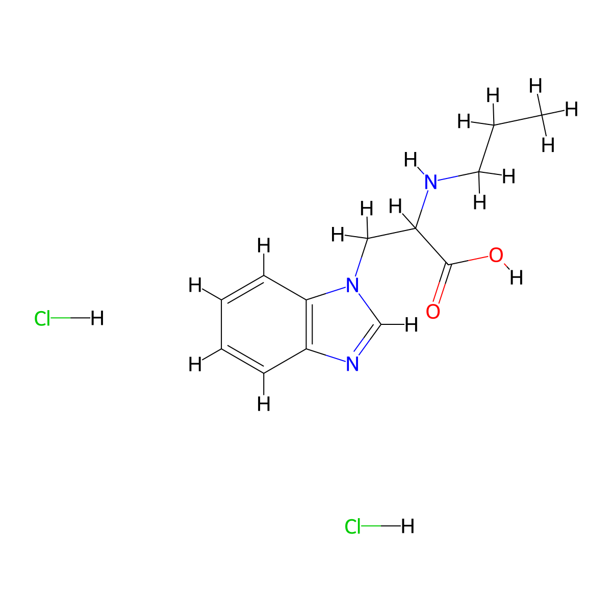 3-(1H-1,3-benzodiazol-1-yl)-2-(propylamino)propanoic acid dihydrochloride molecular structure, CAS 1333875-88-9