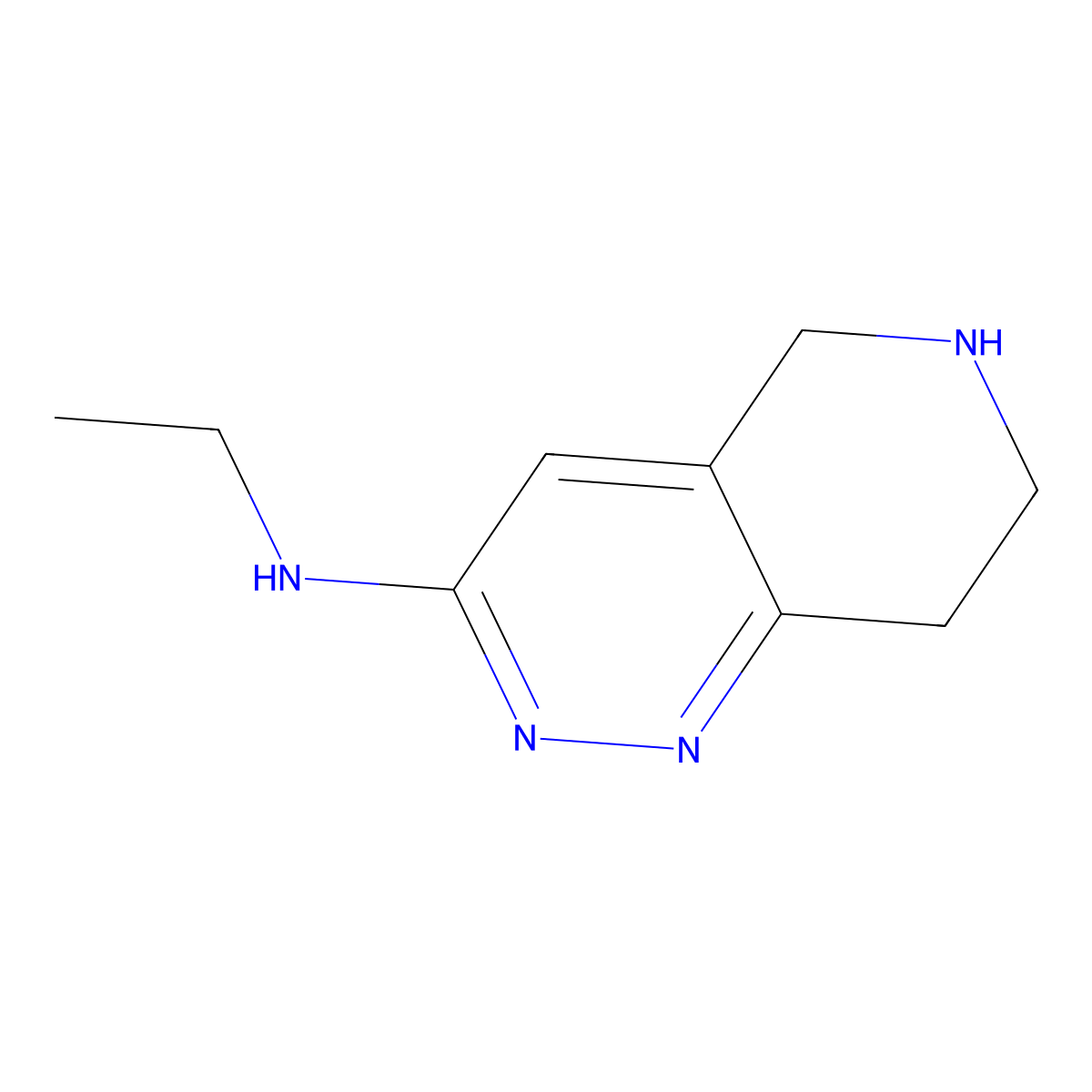 N-ethyl-5H,6H,7H,8H-pyrido[4,3-c]pyridazin-3-amine molecular structure, CAS 1333880-80-0
