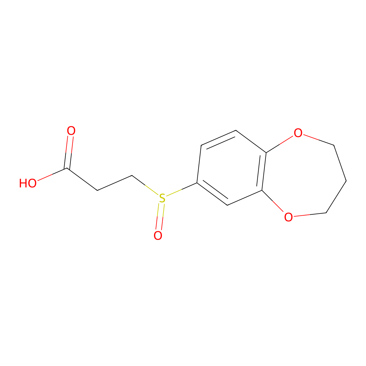 3-(3,4-dihydro-2H-1,5-benzodioxepine-7-sulfinyl)propanoic acid molecular structure, CAS 1333887-32-3