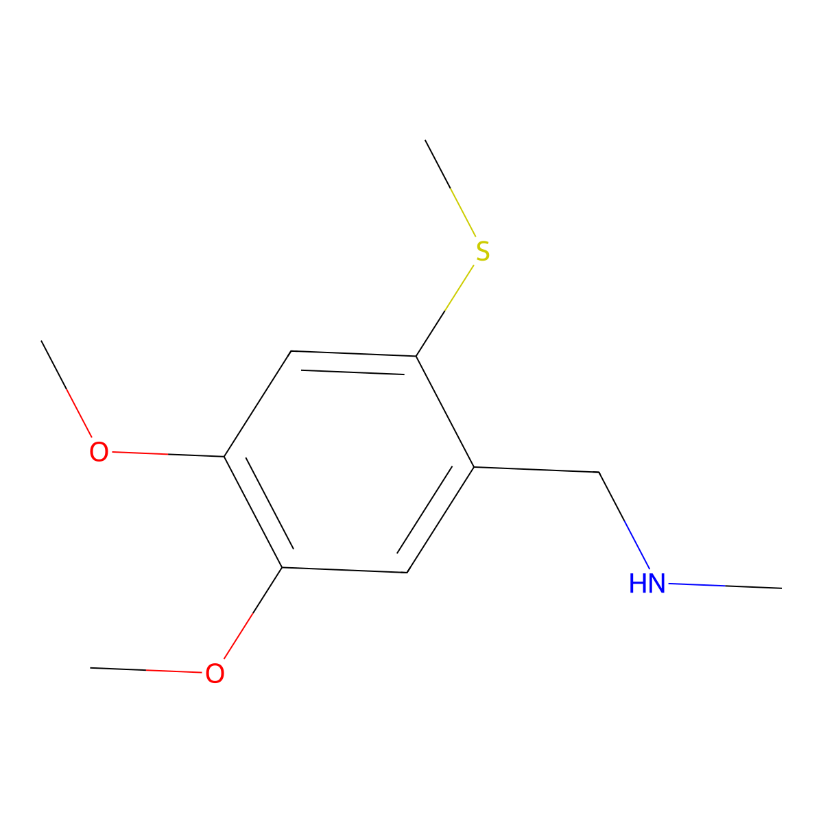 {[4,5-Dimethoxy-2-(methylsulfanyl)phenyl]methyl}(methyl)amine molecular structure, CAS 1333889-03-4