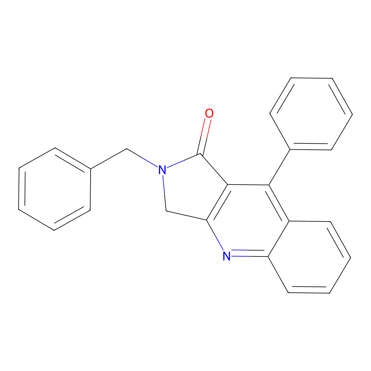 2-benzyl-9-phenyl-2,3-dihydro-1H-pyrrolo[3,4-b]quinolin-1-one molecular structure, CAS 133389-75-0