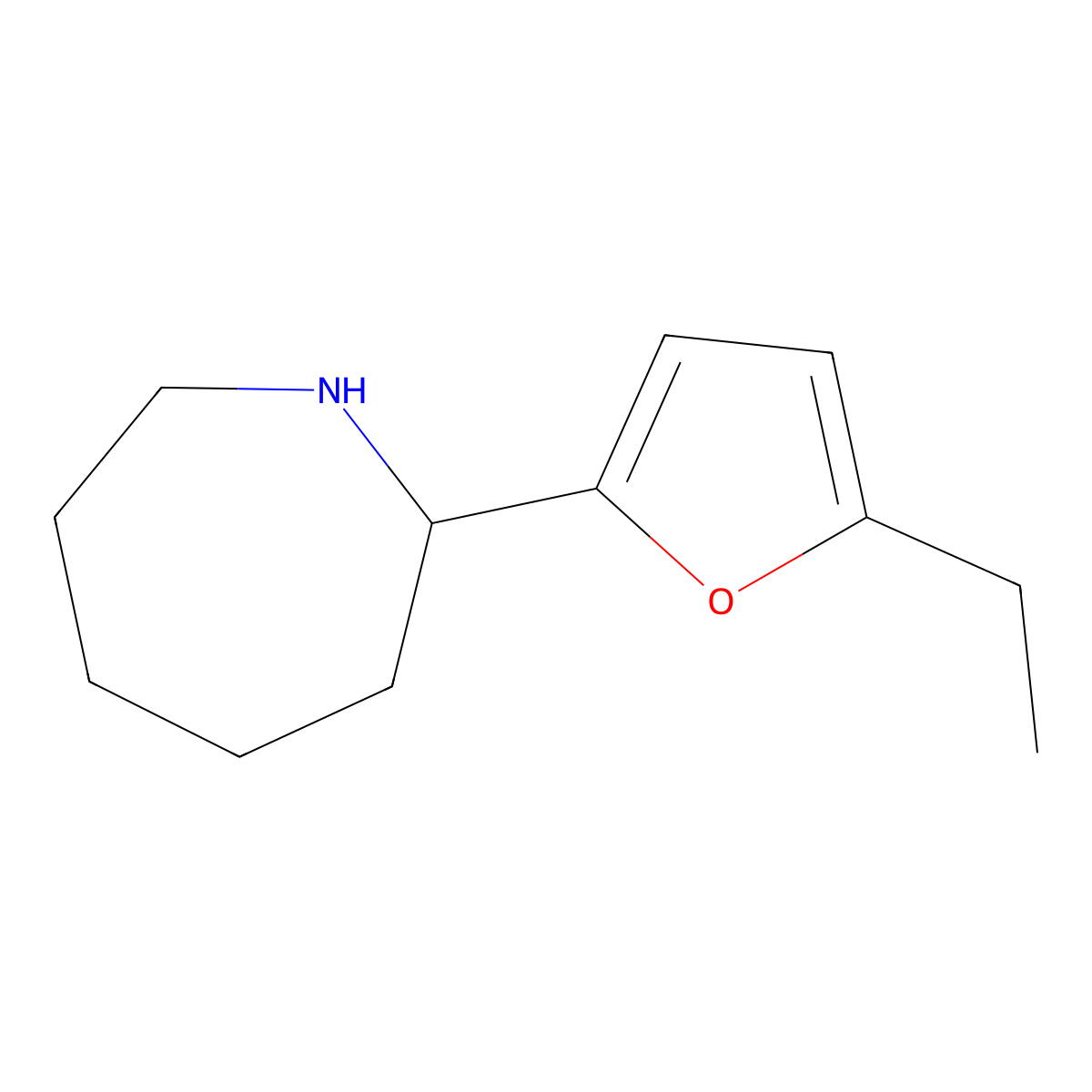 2-(5-Ethylfuran-2-yl)azepane molecular structure, CAS 1333890-80-4