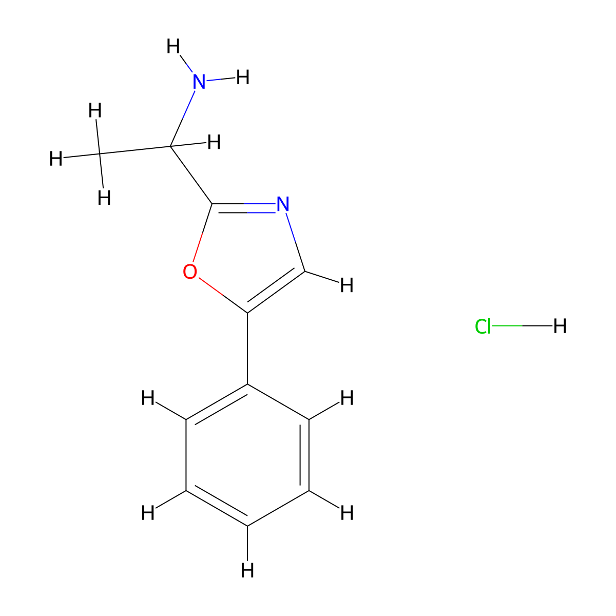 1-(5-Phenyl-1,3-oxazol-2-yl)ethan-1-amine hydrochloride molecular structure, CAS 1333892-36-6