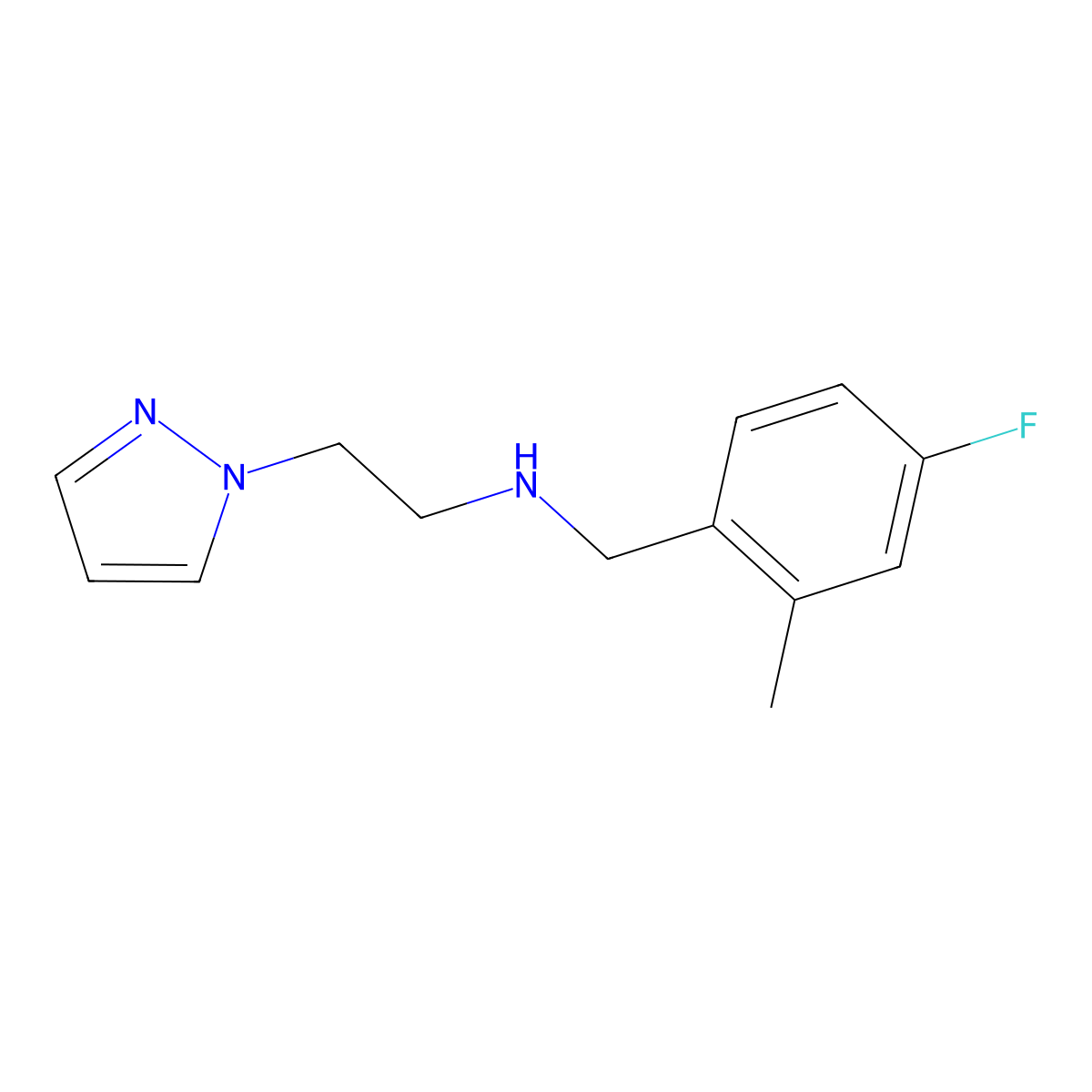 n-(4-Fluoro-2-methylbenzyl)-2-(1h-pyrazol-1-yl)ethan-1-amine molecular structure, CAS 1333897-11-2