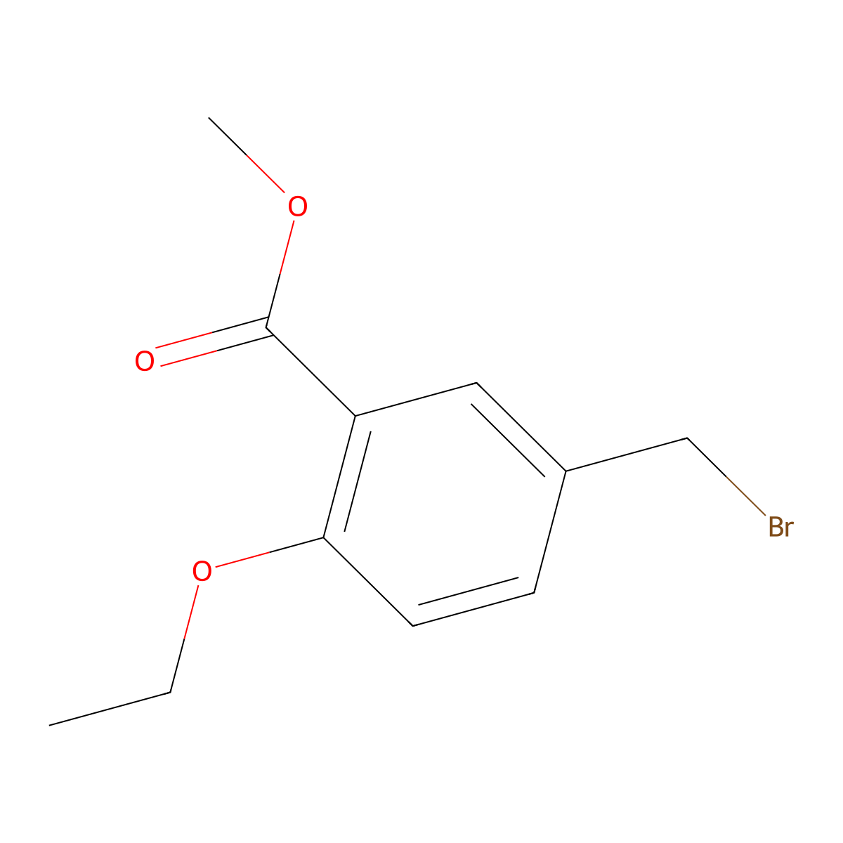 Methyl 5-(bromomethyl)-2-ethoxybenzoate molecular structure, CAS 13339-12-3