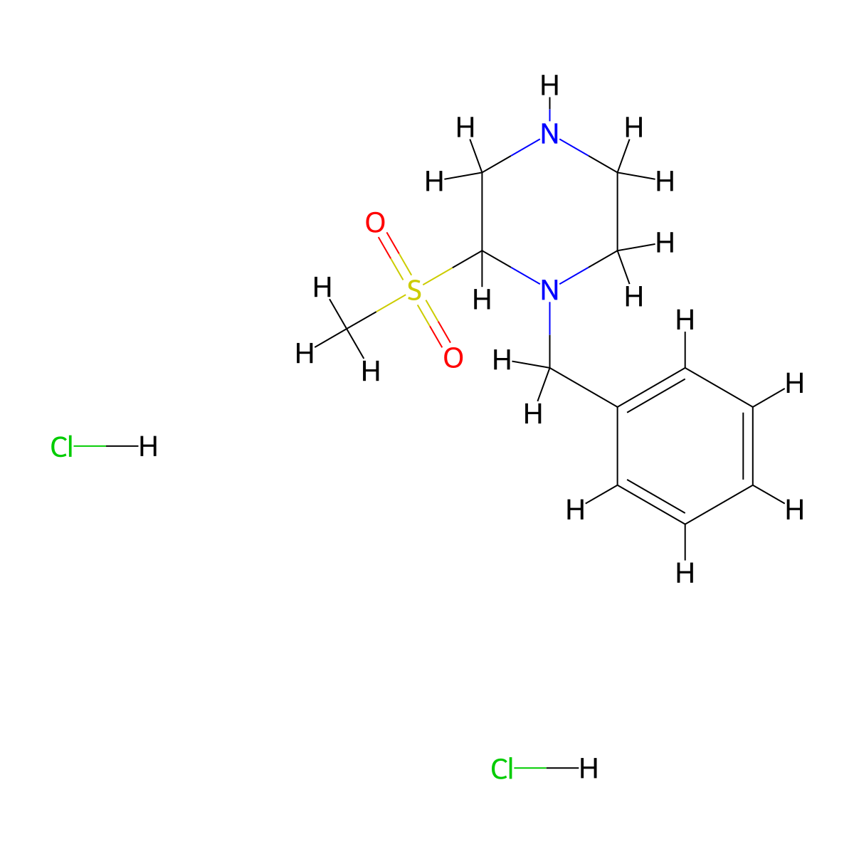 1-Benzyl-2-methanesulfonylpiperazine dihydrochloride molecular structure, CAS 1333901-62-4
