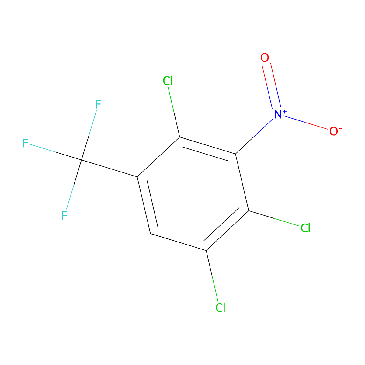 1,2,4-Trichloro-3-nitro-5-(trifluoromethyl)benzene molecular structure, CAS 133391-74-9
