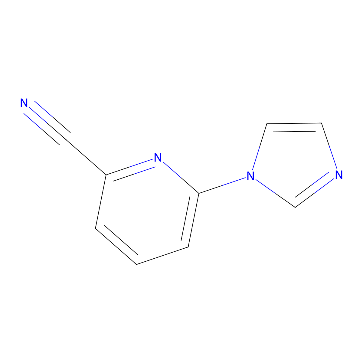 6-(1H-imidazol-1-yl)pyridine-2-carbonitrile molecular structure, CAS 1333910-61-4