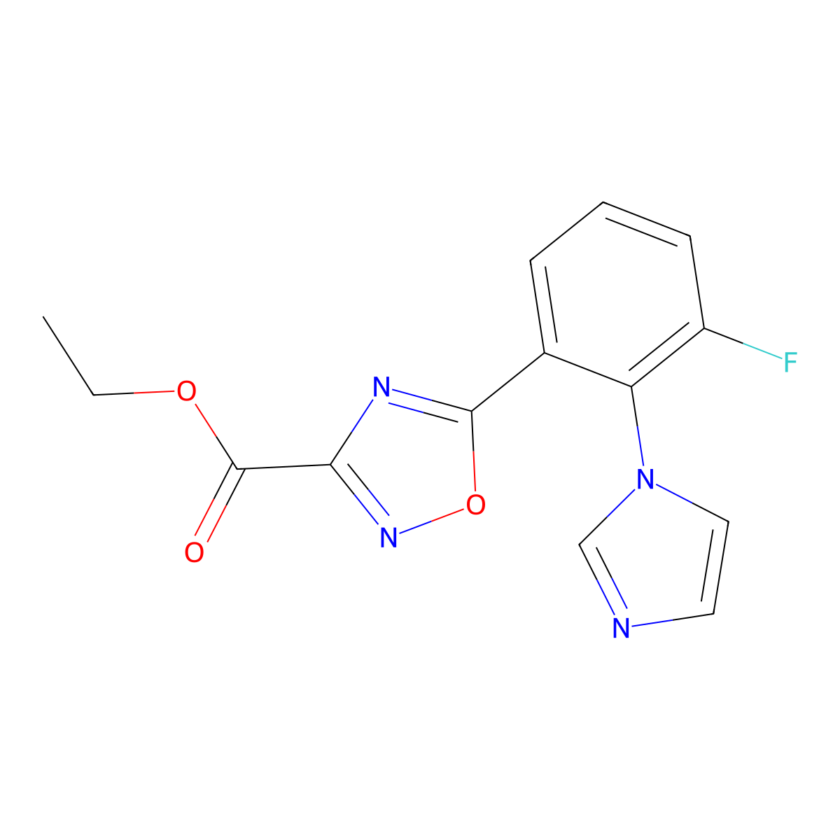 ethyl 5-[3-fluoro-2-(1H-imidazol-1-yl)phenyl]-1,2,4-oxadiazole-3-carboxylate molecular structure, CAS 1333915-48-2