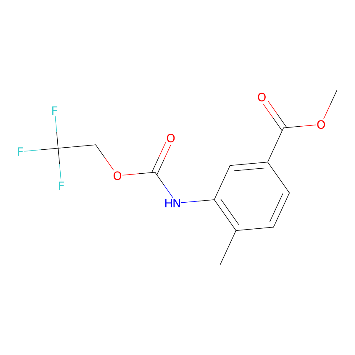 Methyl 4-methyl-3-{[(2,2,2-trifluoroethoxy)carbonyl]amino}benzoate molecular structure, CAS 1333918-49-2