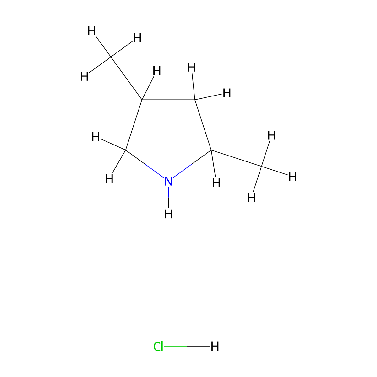 2,4-Dimethylpyrrolidine hydrochloride molecular structure, CAS 1333946-75-0