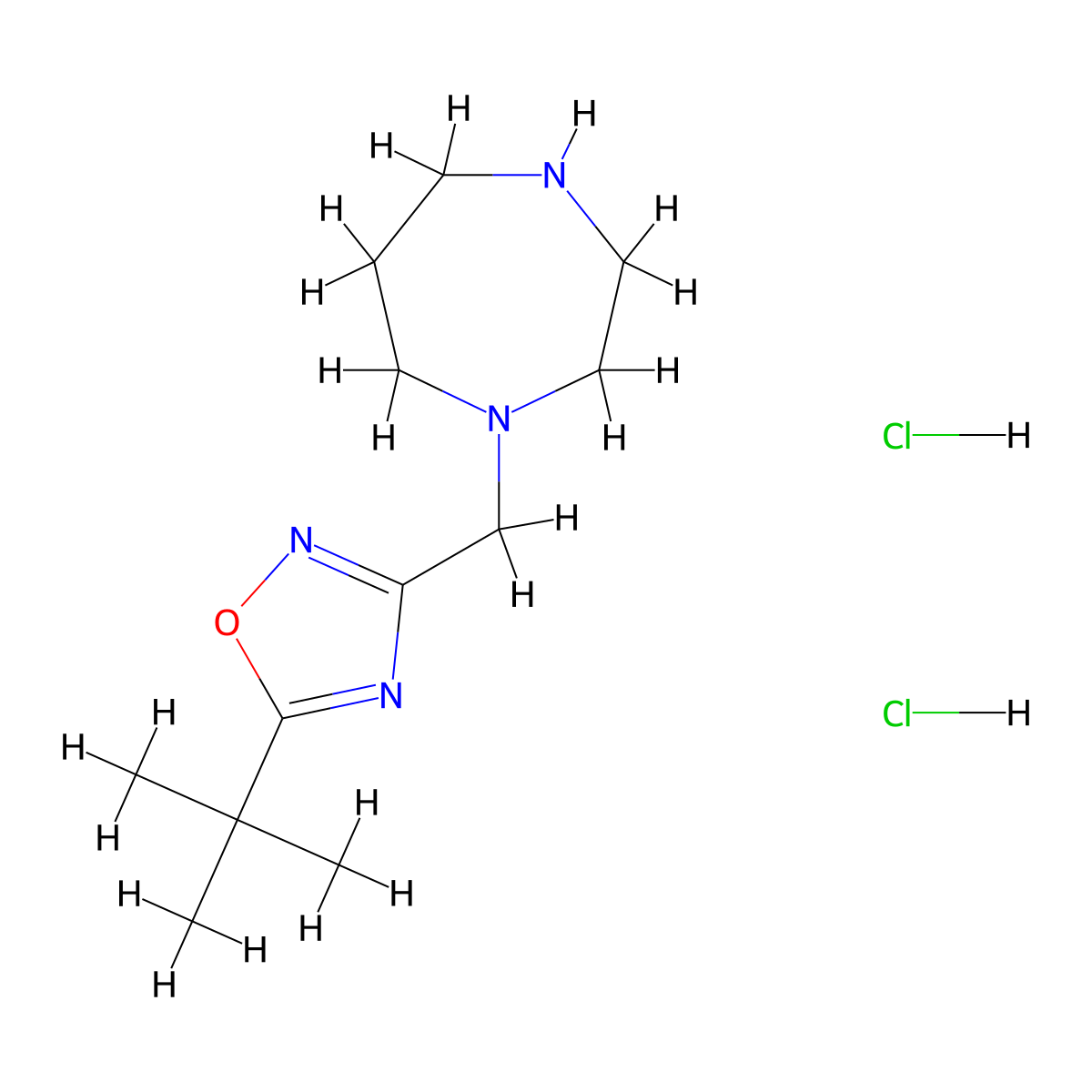 1-[(5-Tert-butyl-1,2,4-oxadiazol-3-yl)methyl]-1,4-diazepane dihydrochloride molecular structure, CAS 1333948-33-6