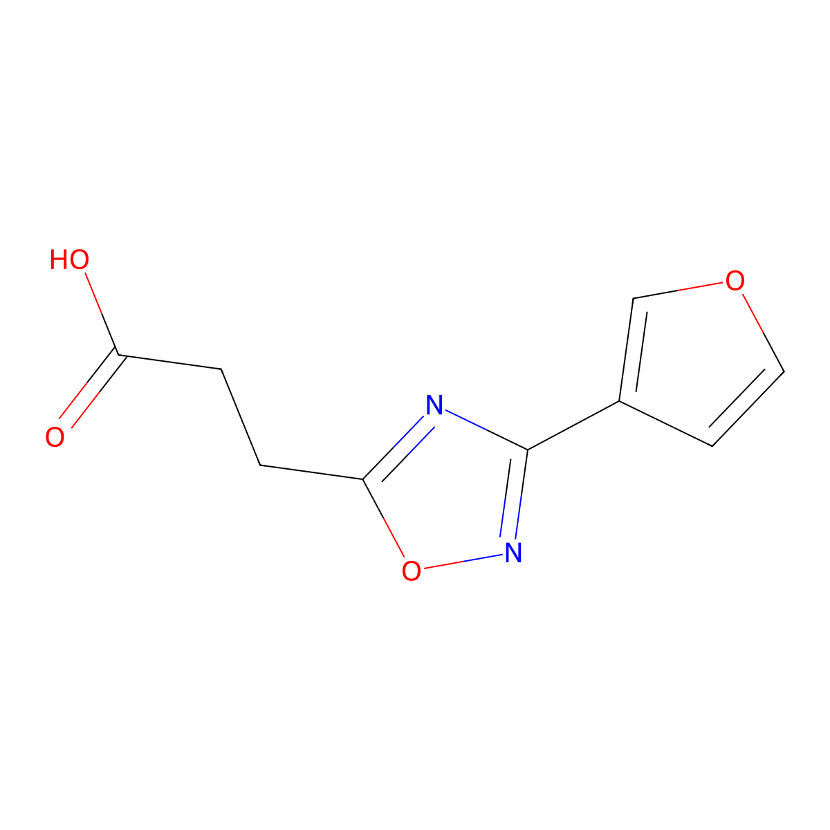 3-(3-(Furan-3-yl)-1,2,4-oxadiazol-5-yl)propanoic acid molecular structure, CAS 1333951-08-8