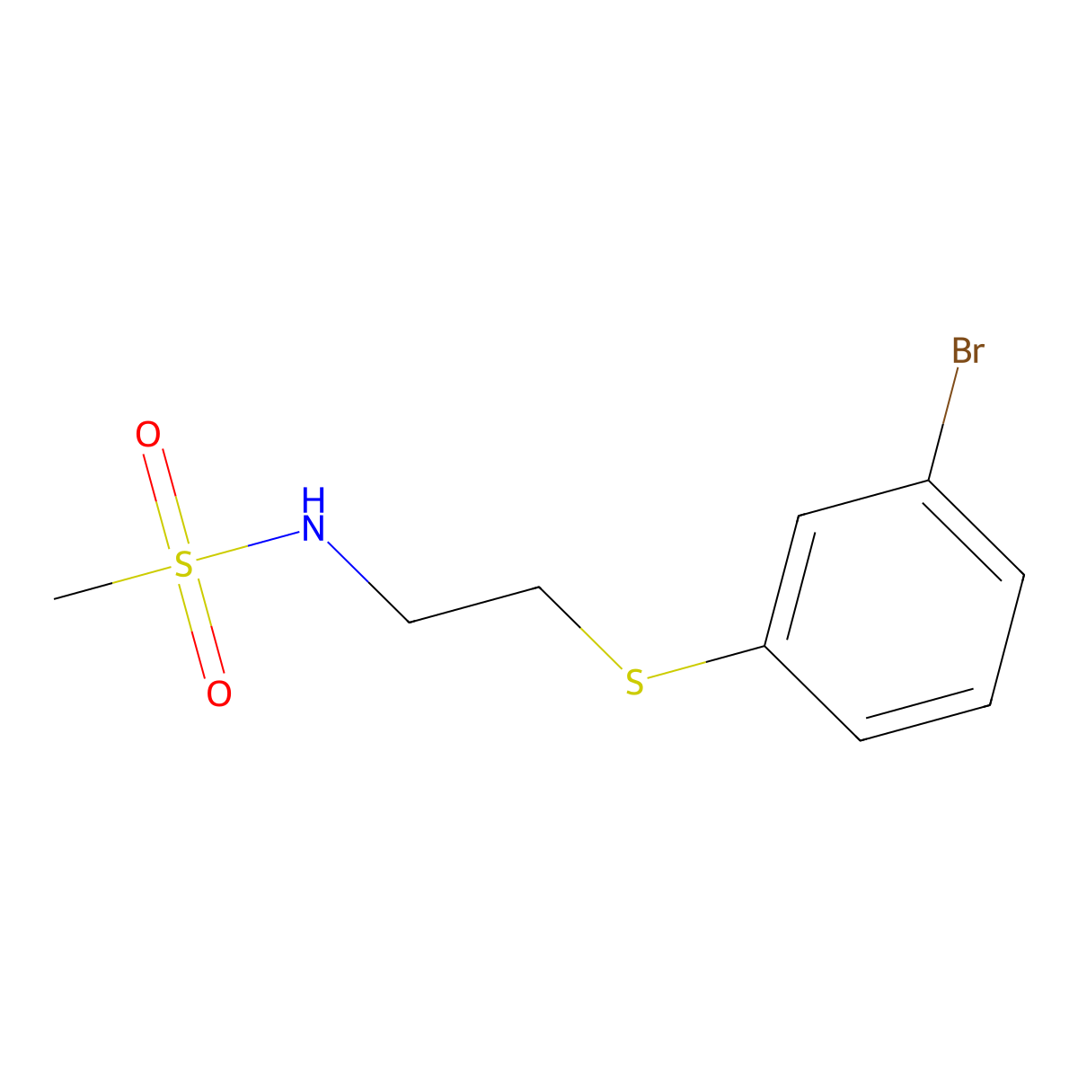 N-{2-[(3-bromophenyl)sulfanyl]ethyl}methanesulfonamide molecular structure, CAS 1333953-58-4