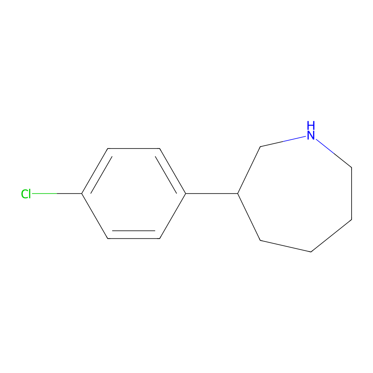 3-(4-Chlorophenyl)azepane molecular structure, CAS 1333960-26-1