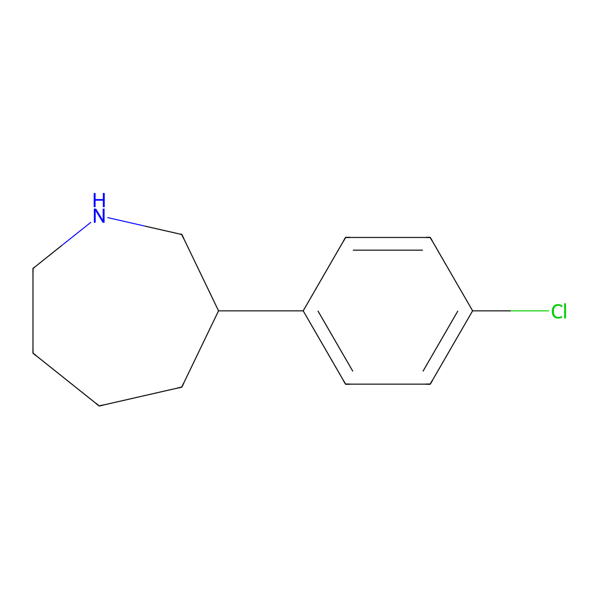 3-(4-Chlorophenyl)azepane molecular structure, CAS 1333960-26-1