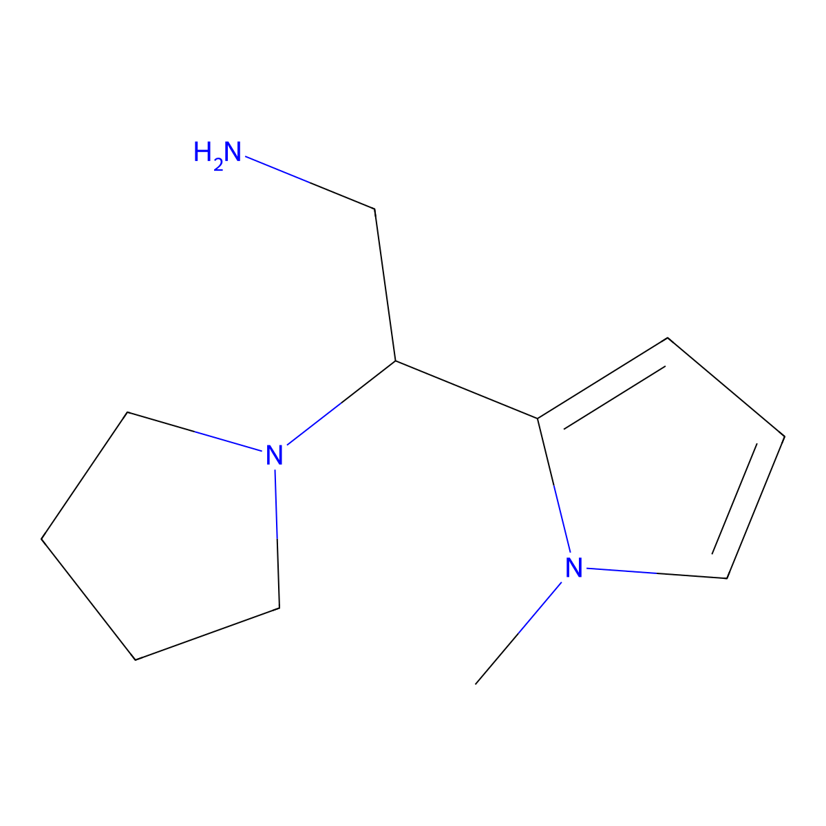 [2-(1-methyl-1H-pyrrol-2-yl)-2-pyrrolidin-1-ylethyl]amine molecular structure, CAS 1333960-51-2