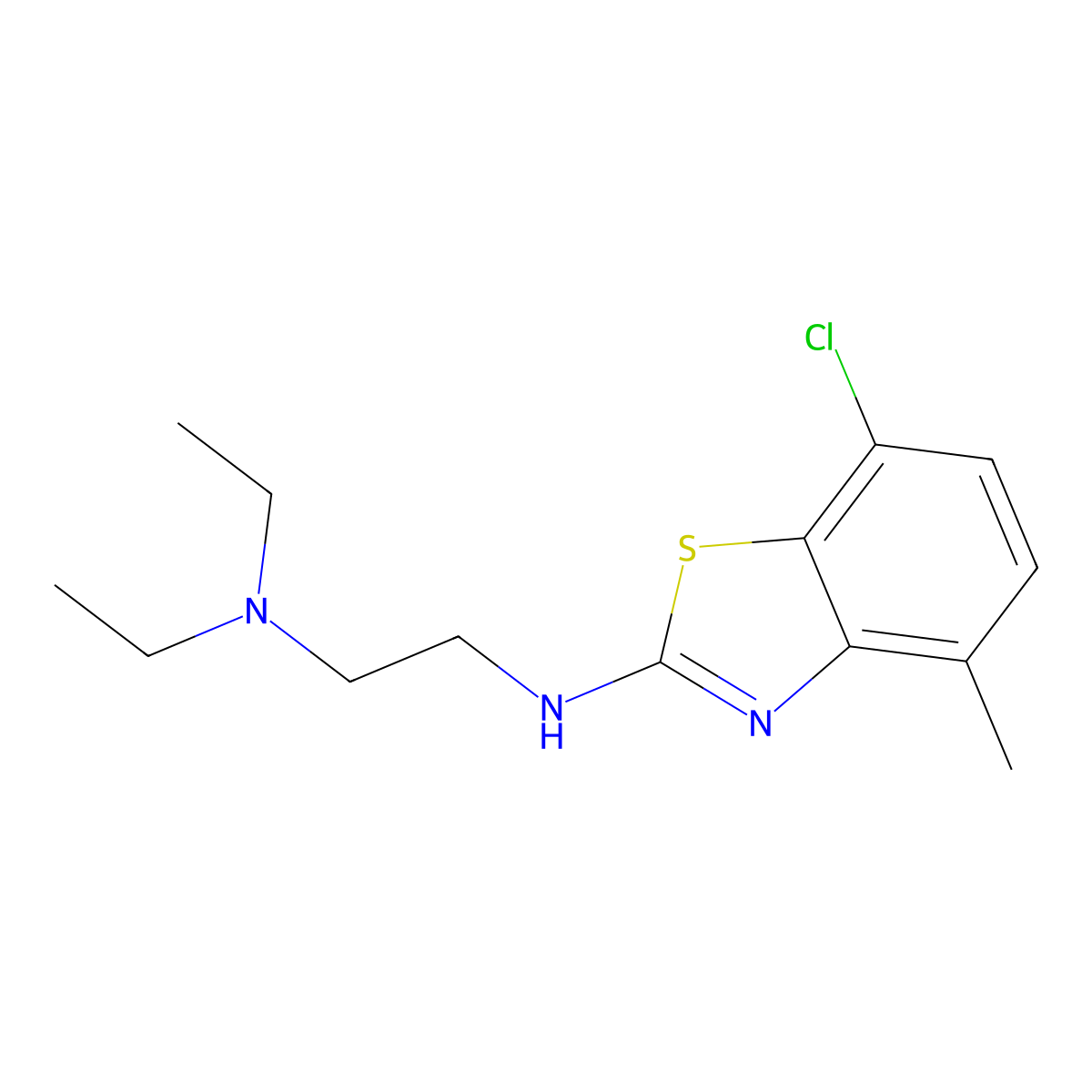 N'-(7-chloro-4-methyl-1,3-benzothiazol-2-yl)-N,N-diethylethane-1,2-diamine molecular structure, CAS 1333960-61-4
