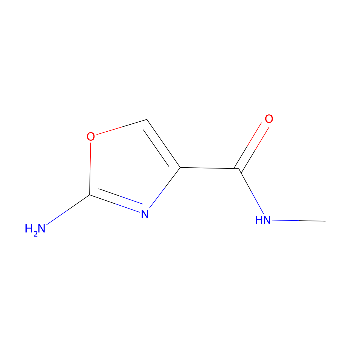 2-amino-N-methyl-1,3-oxazole-4-carboxamide molecular structure, CAS 1333960-70-5