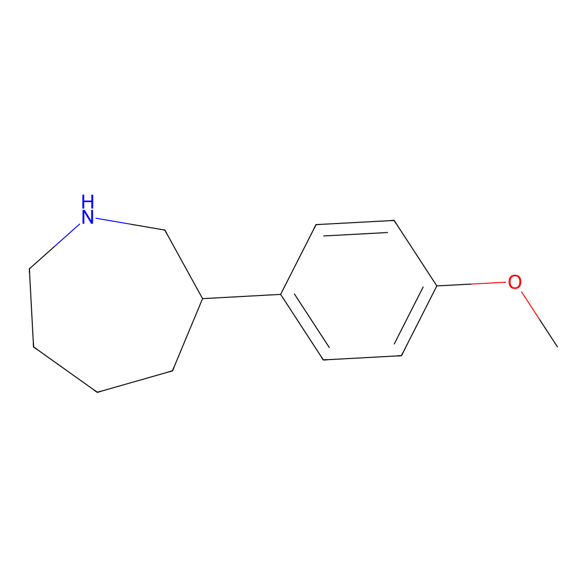 3-(4-Methoxyphenyl)azepane molecular structure, CAS 1333960-81-8