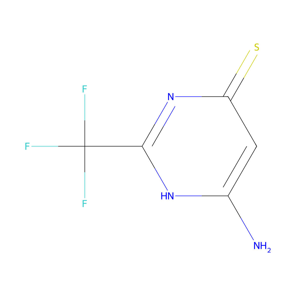 6-Amino-2-(trifluoromethyl)pyrimidine-4-thiol molecular structure, CAS 1333960-88-5