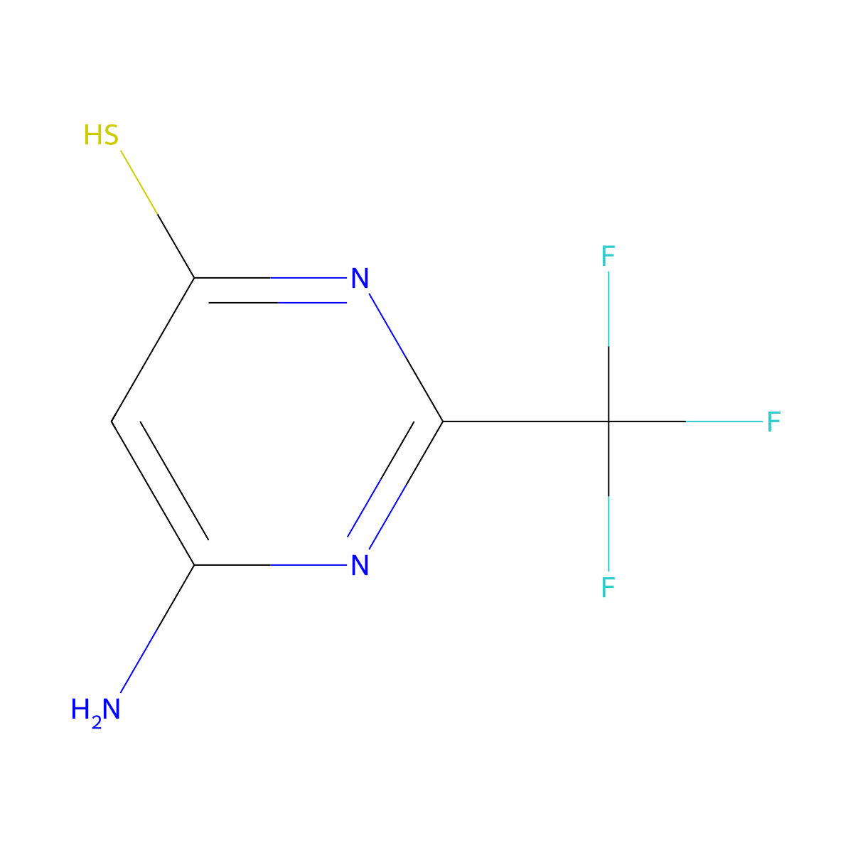 6-Amino-2-(trifluoromethyl)pyrimidine-4-thiol molecular structure, CAS 1333960-88-5