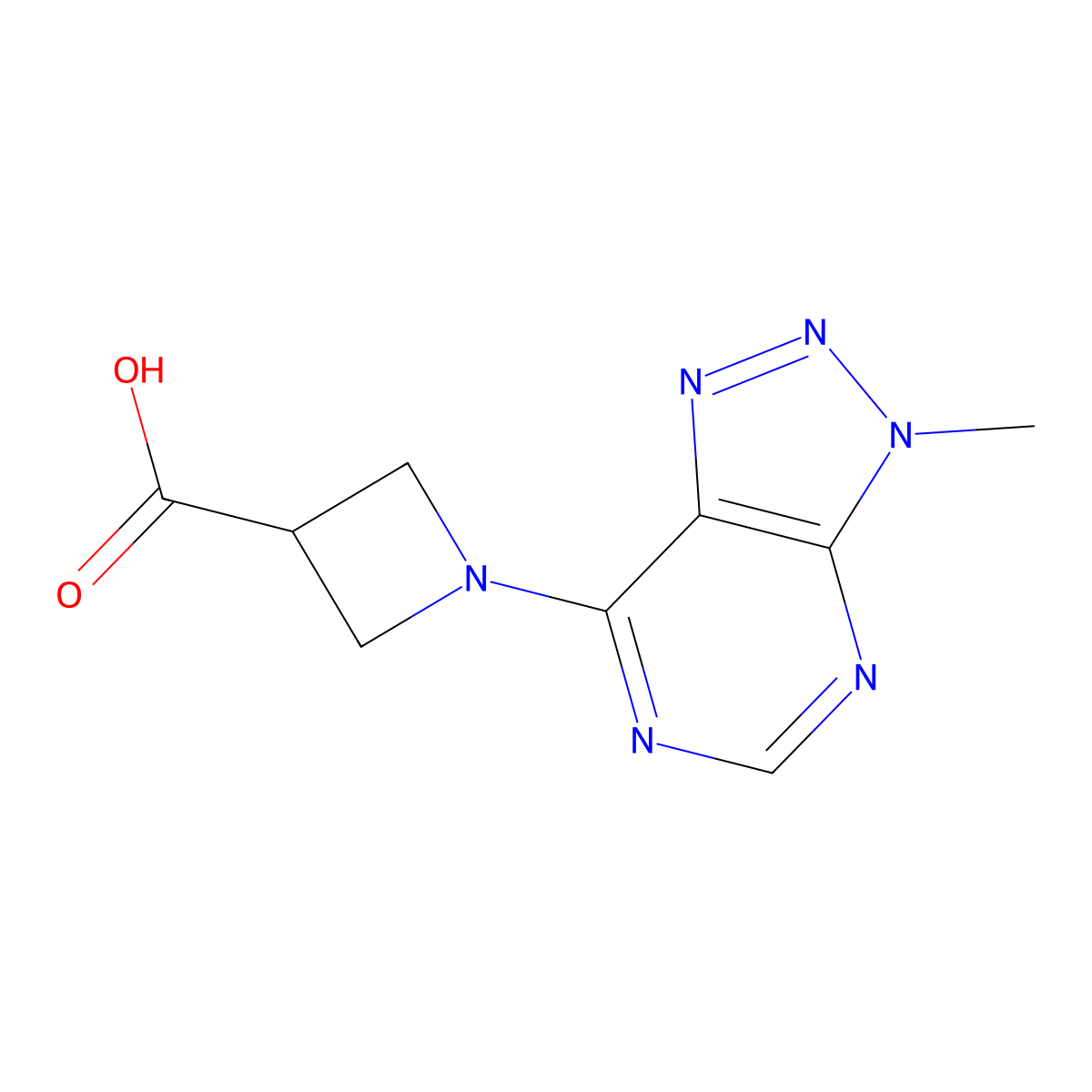 1-(3-methyl-3H-[1,2,3]triazolo[4,5-d]pyrimidin-7-yl)azetidine-3-carboxylic acid molecular structure, CAS 1333960-93-2