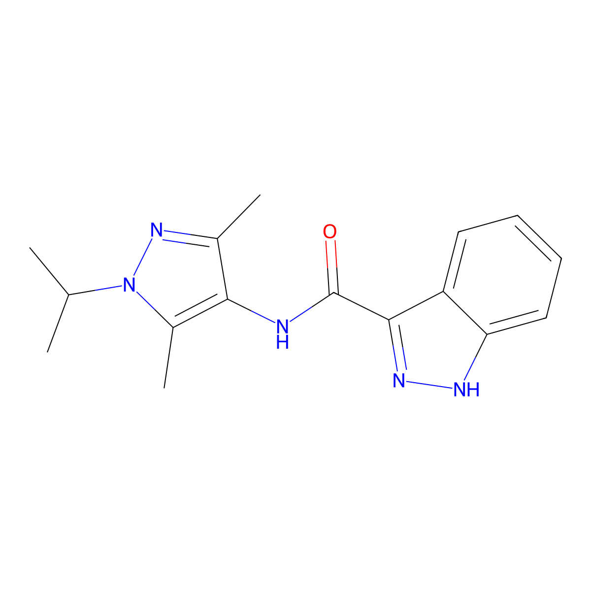 N-[3,5-dimethyl-1-(propan-2-yl)-1H-pyrazol-4-yl]-1H-indazole-3-carboxamide molecular structure, CAS 1333967-48-8