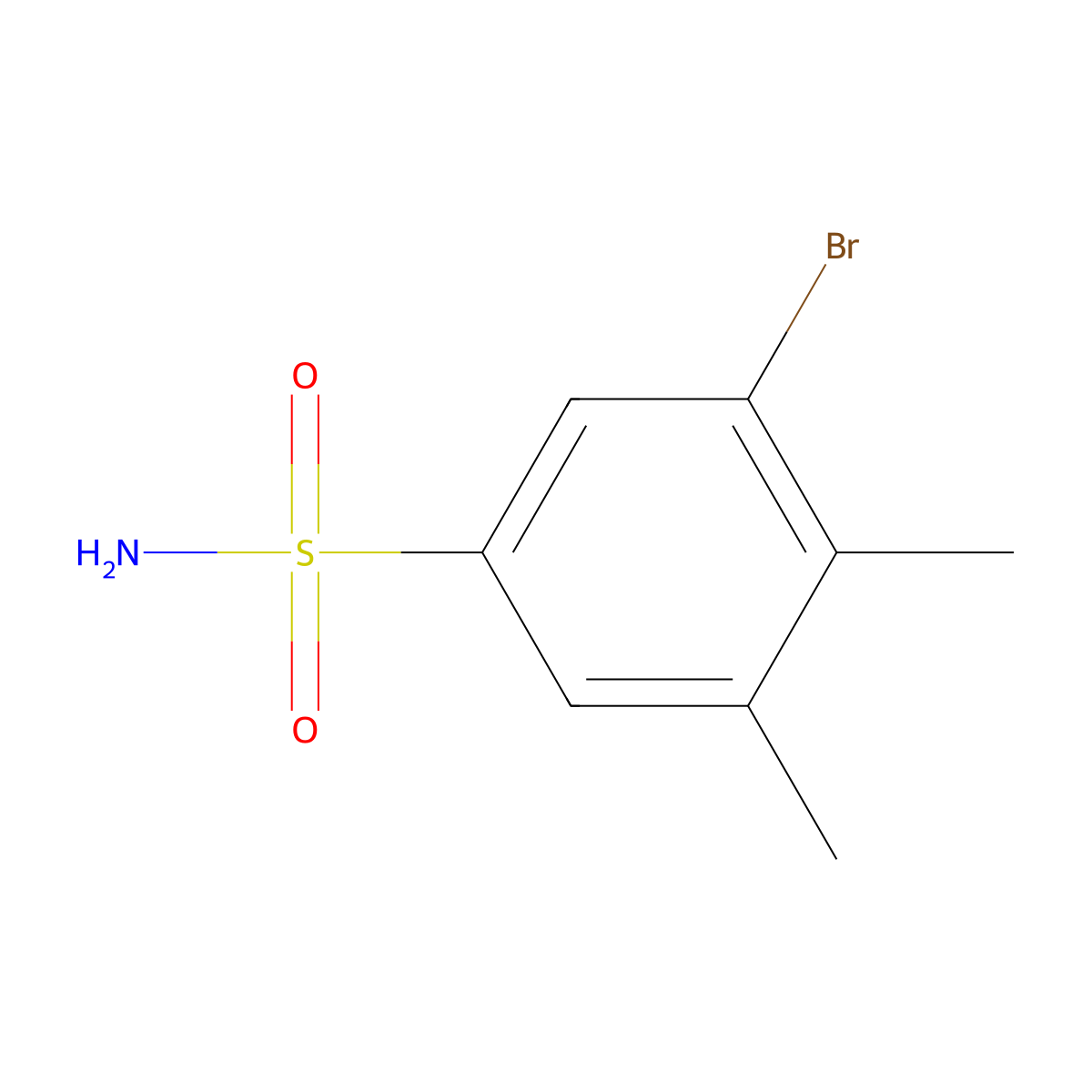 3-Bromo-4,5-dimethylbenzene-1-sulfonamide molecular structure, CAS 1333968-34-5