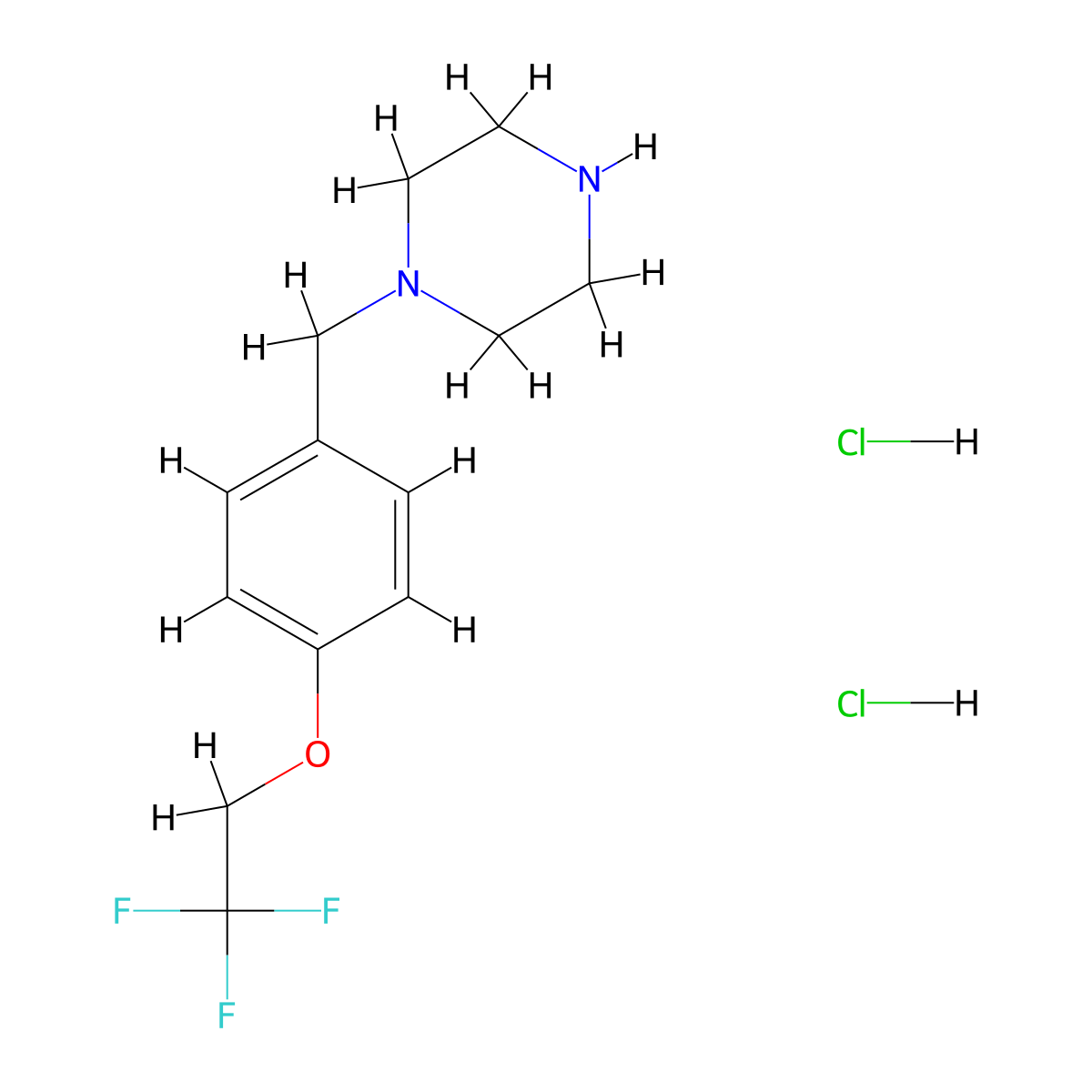 1-{[4-(2,2,2-Trifluoroethoxy)phenyl]methyl}piperazine dihydrochloride molecular structure, CAS 1333970-65-2