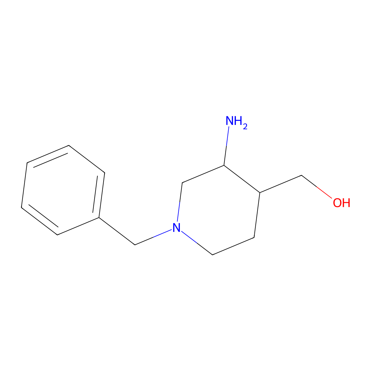 (3-Amino-1-benzylpiperidin-4-yl)methanol molecular structure, CAS 1333975-62-4