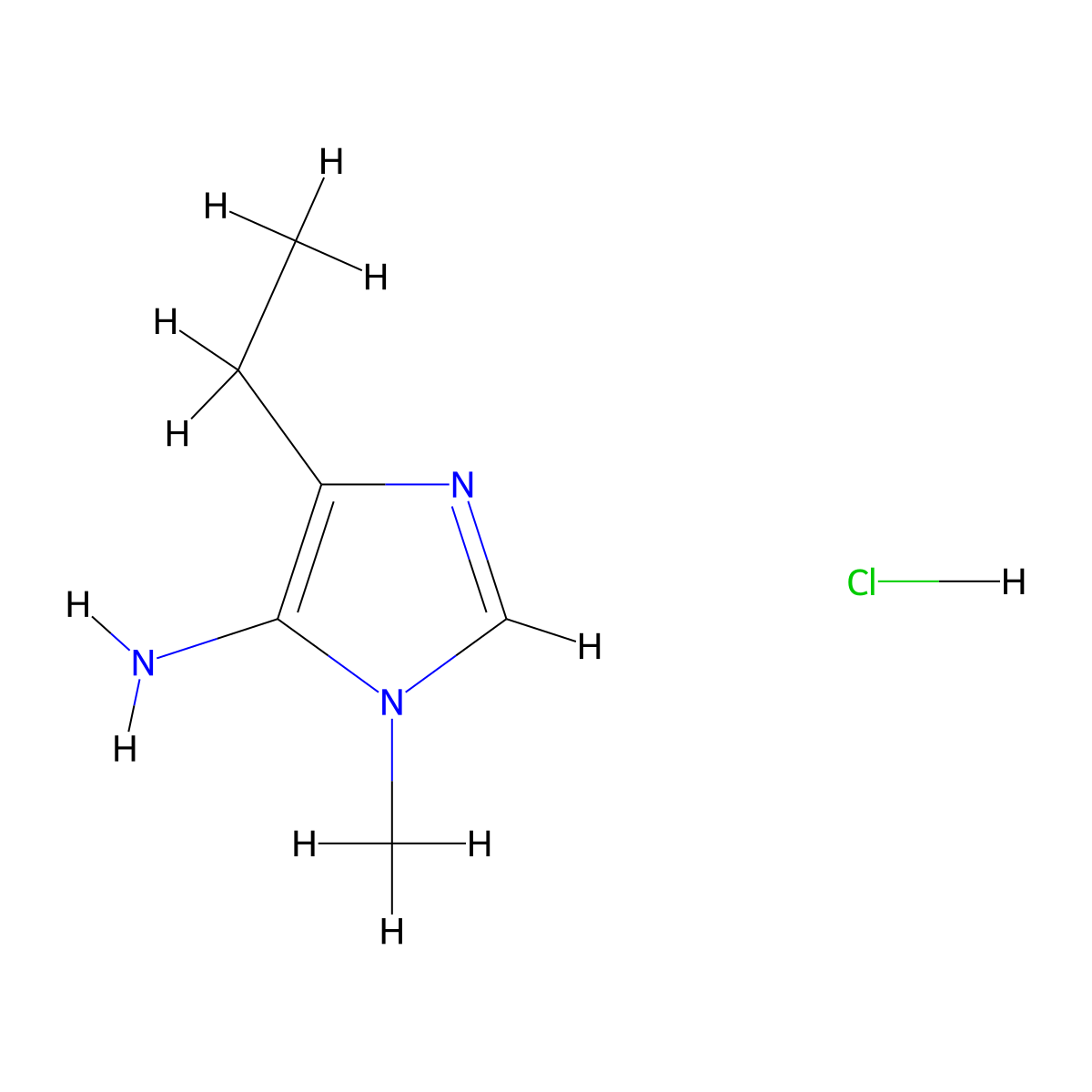 4-ethyl-1-methyl-1H-imidazol-5-amine hydrochloride molecular structure, CAS 1333975-87-3