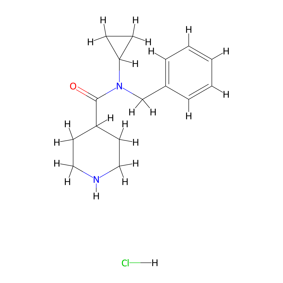 N-benzyl-N-cyclopropylpiperidine-4-carboxamide hydrochloride molecular structure, CAS 1333978-17-8
