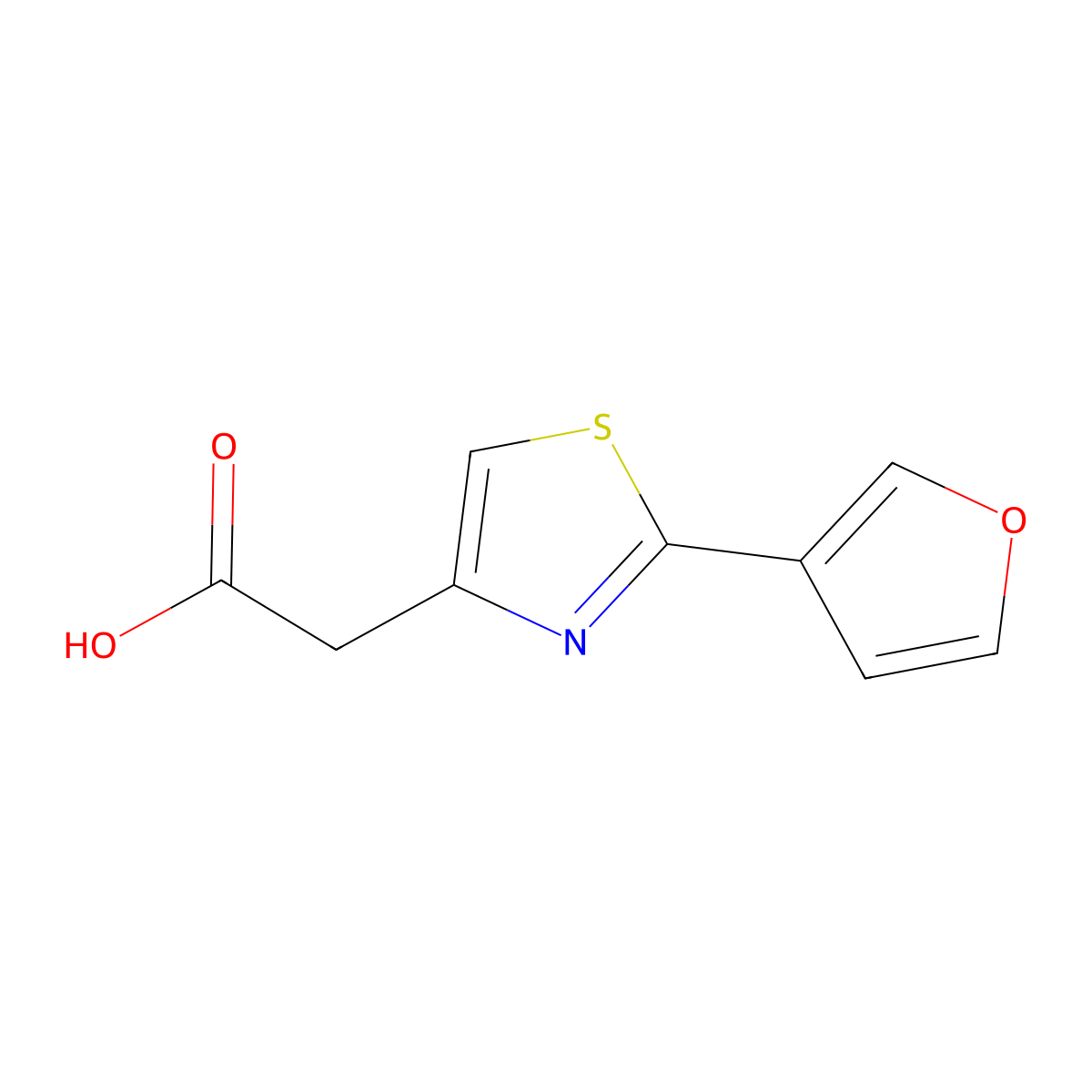 2-[2-(Furan-3-yl)-1,3-thiazol-4-yl]acetic acid molecular structure, CAS 1333978-60-1