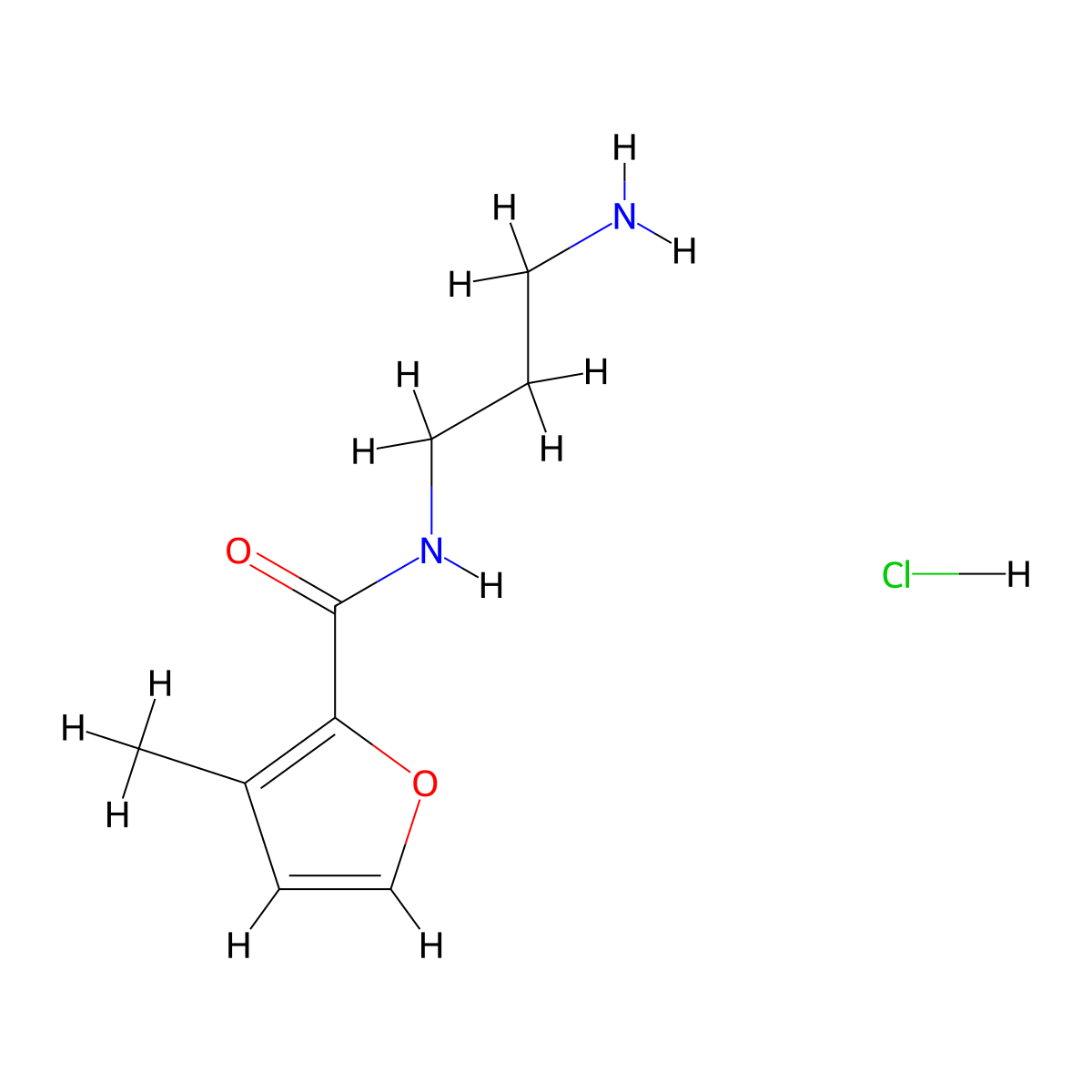 N-(3-aminopropyl)-3-methylfuran-2-carboxamide hydrochloride molecular structure, CAS 1333988-66-1