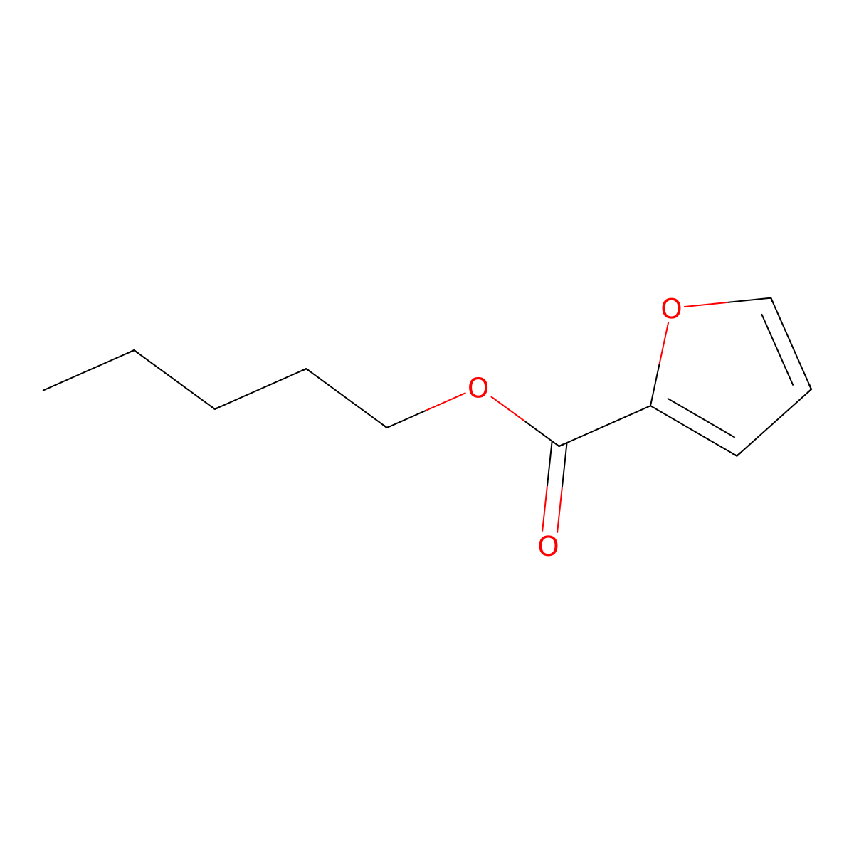 Pentyl furoate molecular structure, CAS 1334-82-3