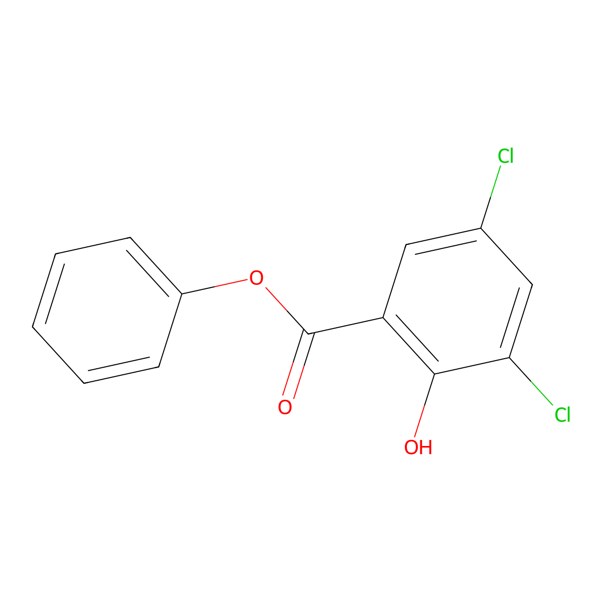 Salicylic acid, 3,5-dichloro-, phenyl ester molecular structure, CAS 13340-60-8