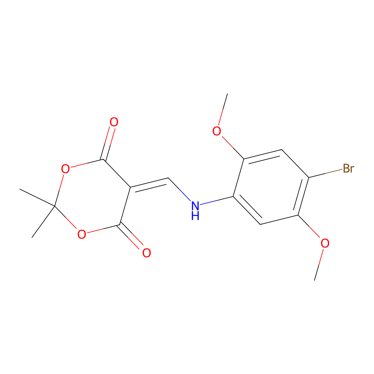 5-[(4-Bromo-2,5-dimethoxyanilino)methylene]-2,2-dimethyl-1,3-dioxane-4,6-dione molecular structure, CAS 133400-93-8