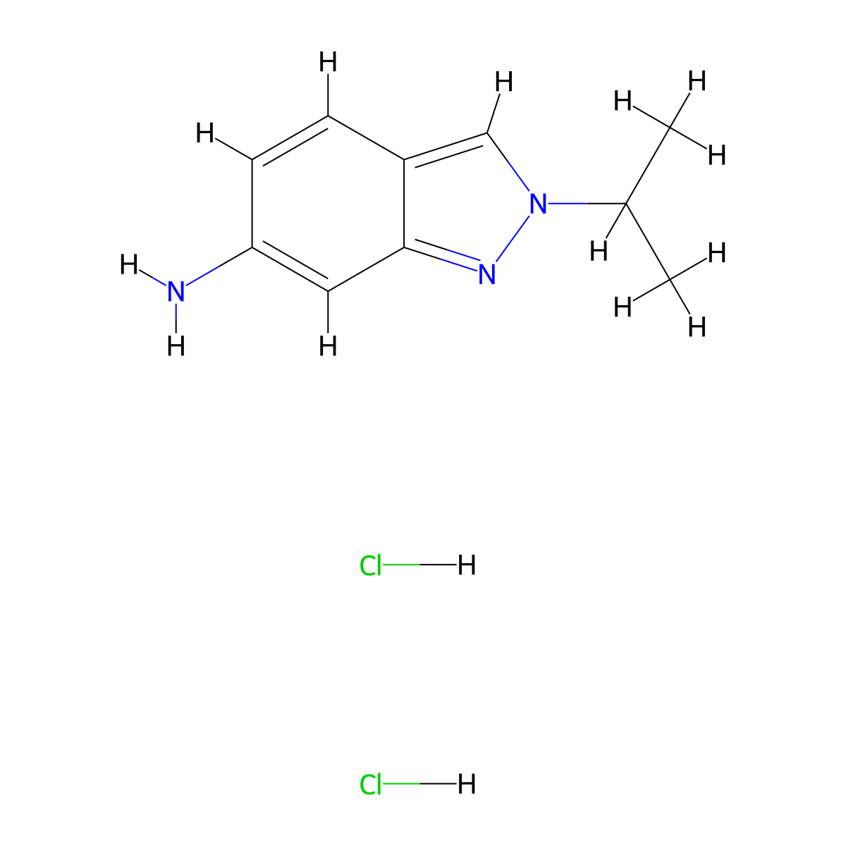 2-(propan-2-yl)-2,6-dihydro-1H-indazol-6-imine dihydrochloride molecular structure, CAS 1334000-80-4