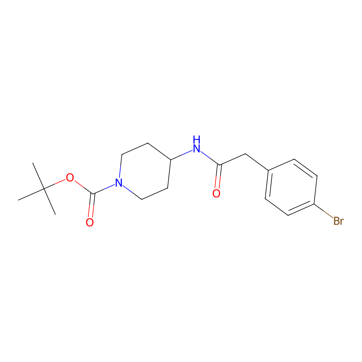 4-[2-(4-Bromo-phenyl)acetylamino]-piperidine-1-carboxylic acid tert-butyl ester molecular structure, CAS 1334001-49-8