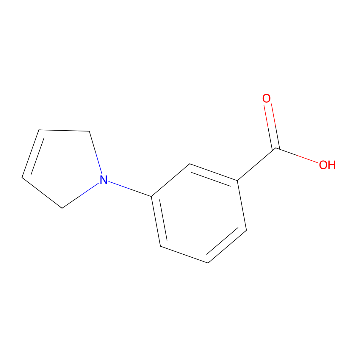 3-(2,5-dihydro-1H-pyrrol-1-yl)benzoic acid molecular structure, CAS 1334006-94-8