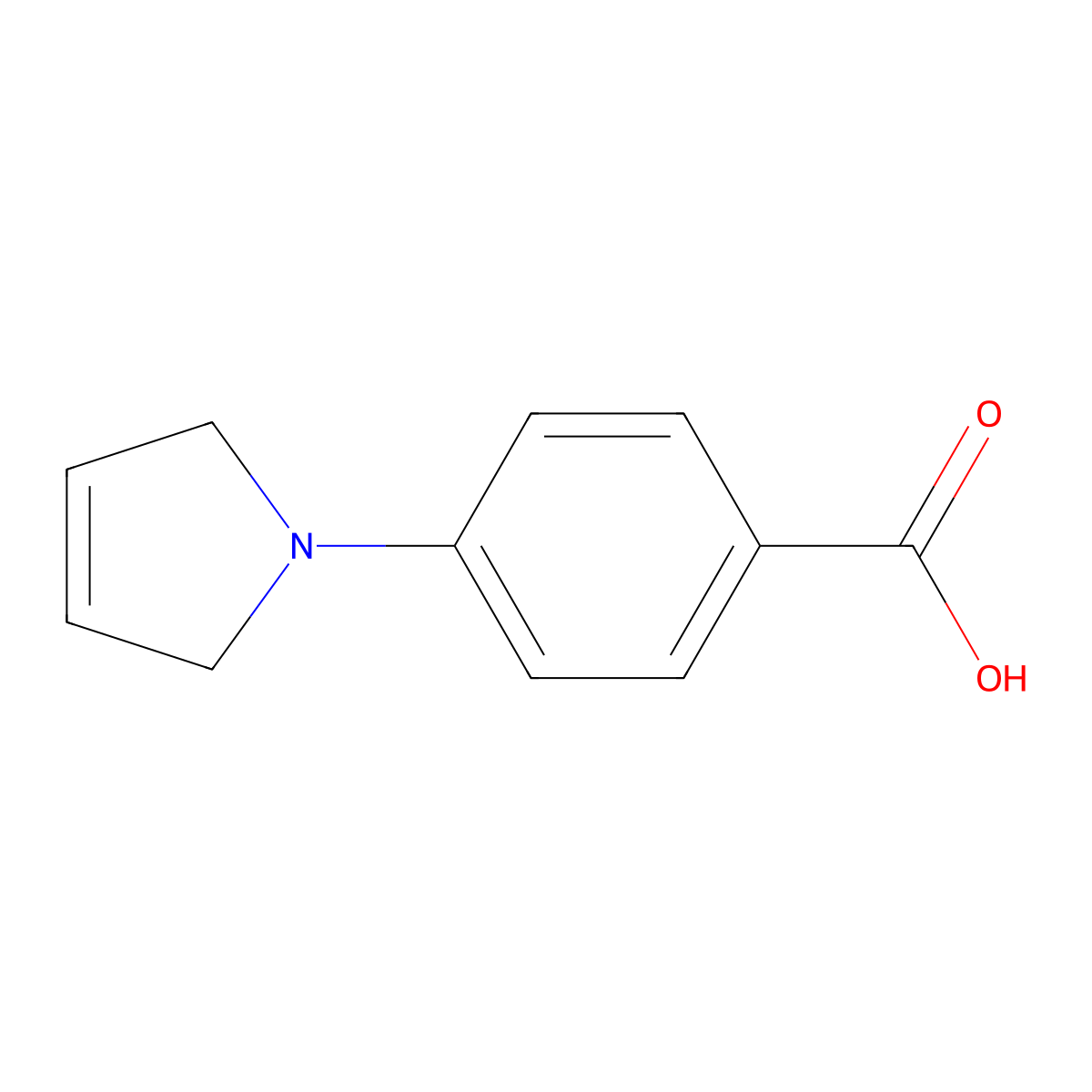 4-(2,5-dihydro-1H-pyrrol-1-yl)benzoic acid molecular structure, CAS 1334011-98-1