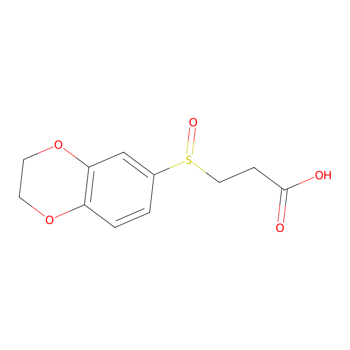 3-(2,3-Dihydro-1,4-benzodioxine-6-sulfinyl)propanoic acid molecular structure, CAS 1334012-17-7