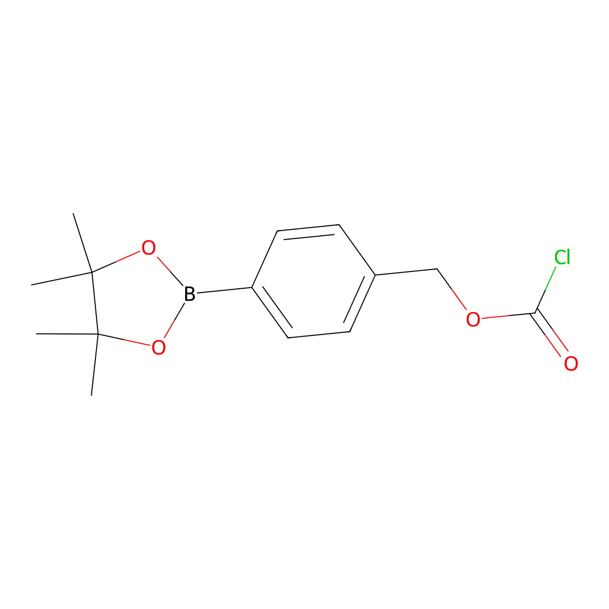 4-(4,4,5,5-Tetramethyl-1,3,2-dioxaborolan-2-yl)benzyl carbonochloridate molecular structure, CAS 1334019-92-9