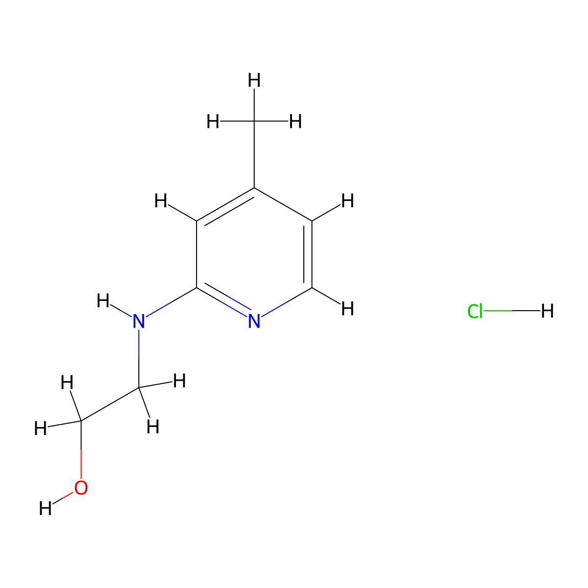 2-[(4-Methylpyridin-2-yl)amino]ethan-1-ol hydrochloride molecular structure, CAS 1334025-83-0