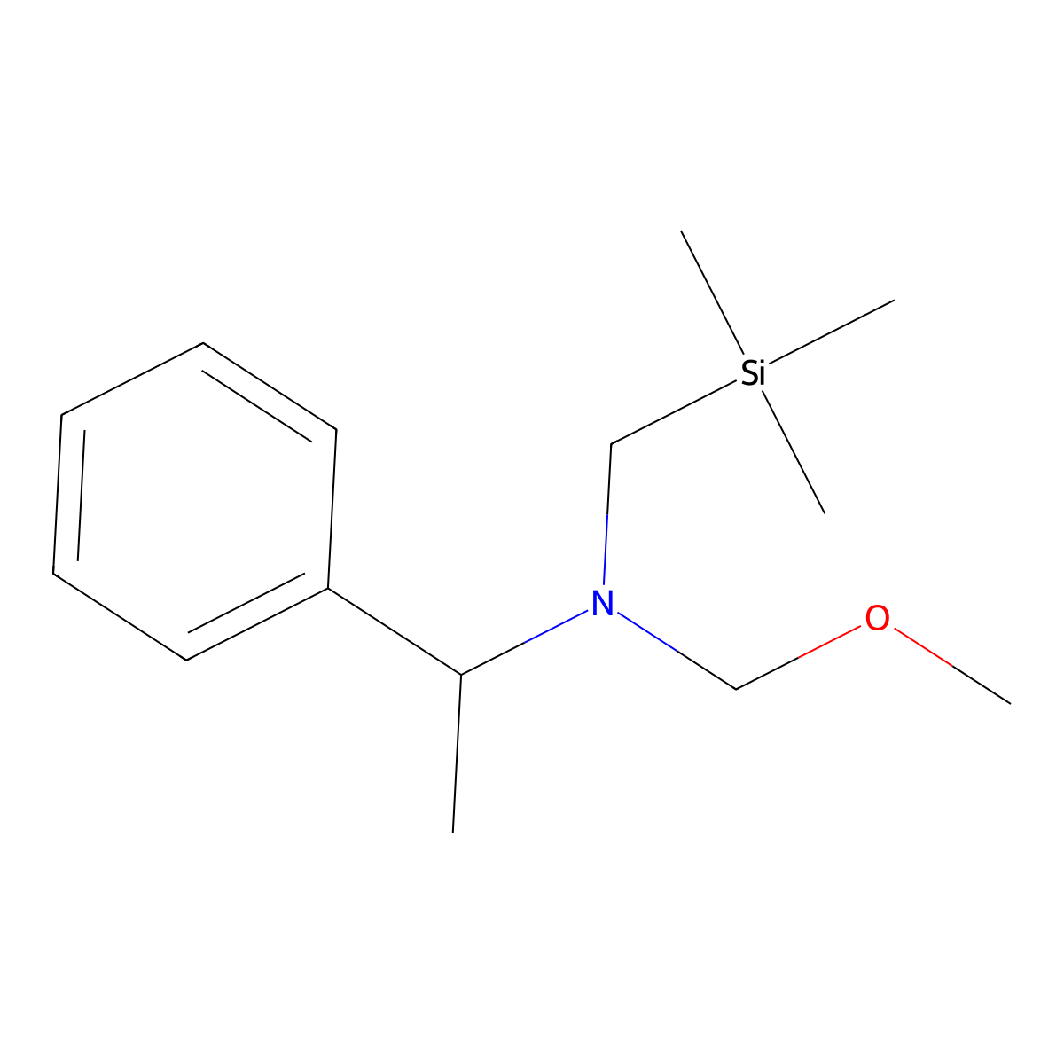 (R)-N-(methoxymethyl)-1-phenyl-N-((trimethylsilyl)methyl)ethanamine molecular structure, CAS 133407-38-2