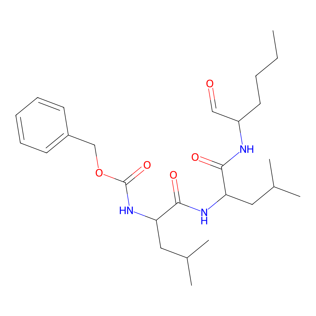 Benzyloxycarbonyl-leucyl-leucyl-norleucinal molecular structure, CAS 133407-83-7