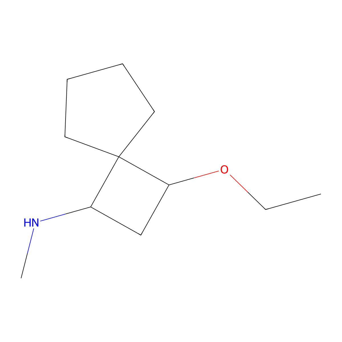 3-ethoxy-N-methylspiro[3.4]octan-1-amine molecular structure, CAS 1334101-80-2